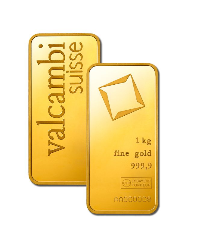 Pair of 1kg gold minted rectangular bars